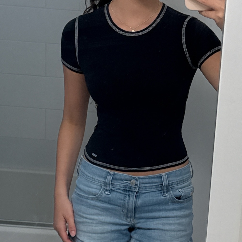 Hollister Black Fitted Short Sleeve T-Shirt
